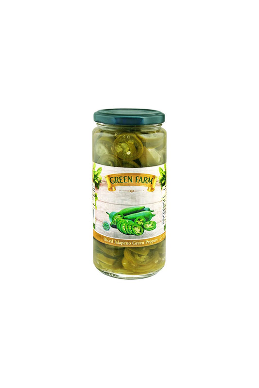 GREEN FARM SLICED JALAPINO RED PAPPER PICKLE 450GM