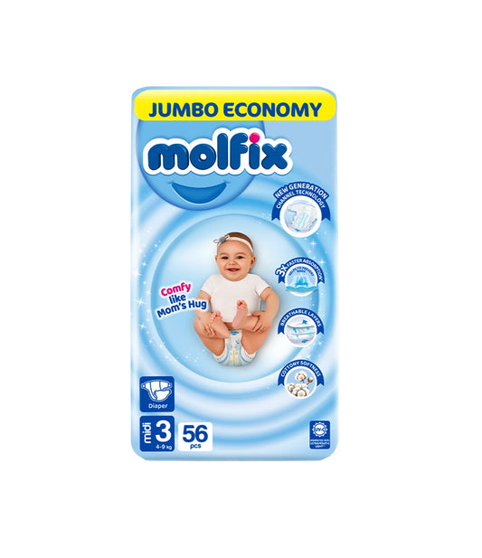 (MOLFIX) PAMPER  MIDI(3) 56PC JUMBO