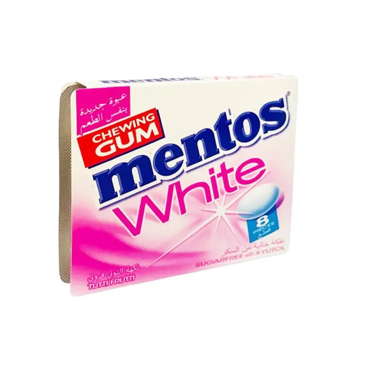 MENTOS WHITE TUTTI FRUTTI CHEWING GUM 8 PCS
