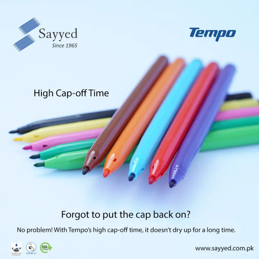 TEMPO FIBRETIP 10 COLORING MARKERS
