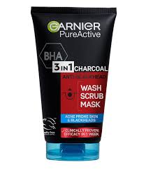 GARNIER FACE WASH S/A PURE ACTIVE 3 IN 1 CHARCOAL